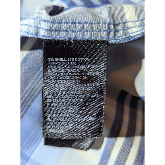 The North Face Shirt Men 2XL Button Down Blue Collared Plaid Hike Climb Work - Picture 5 of 6